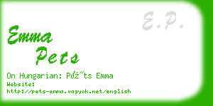 emma pets business card